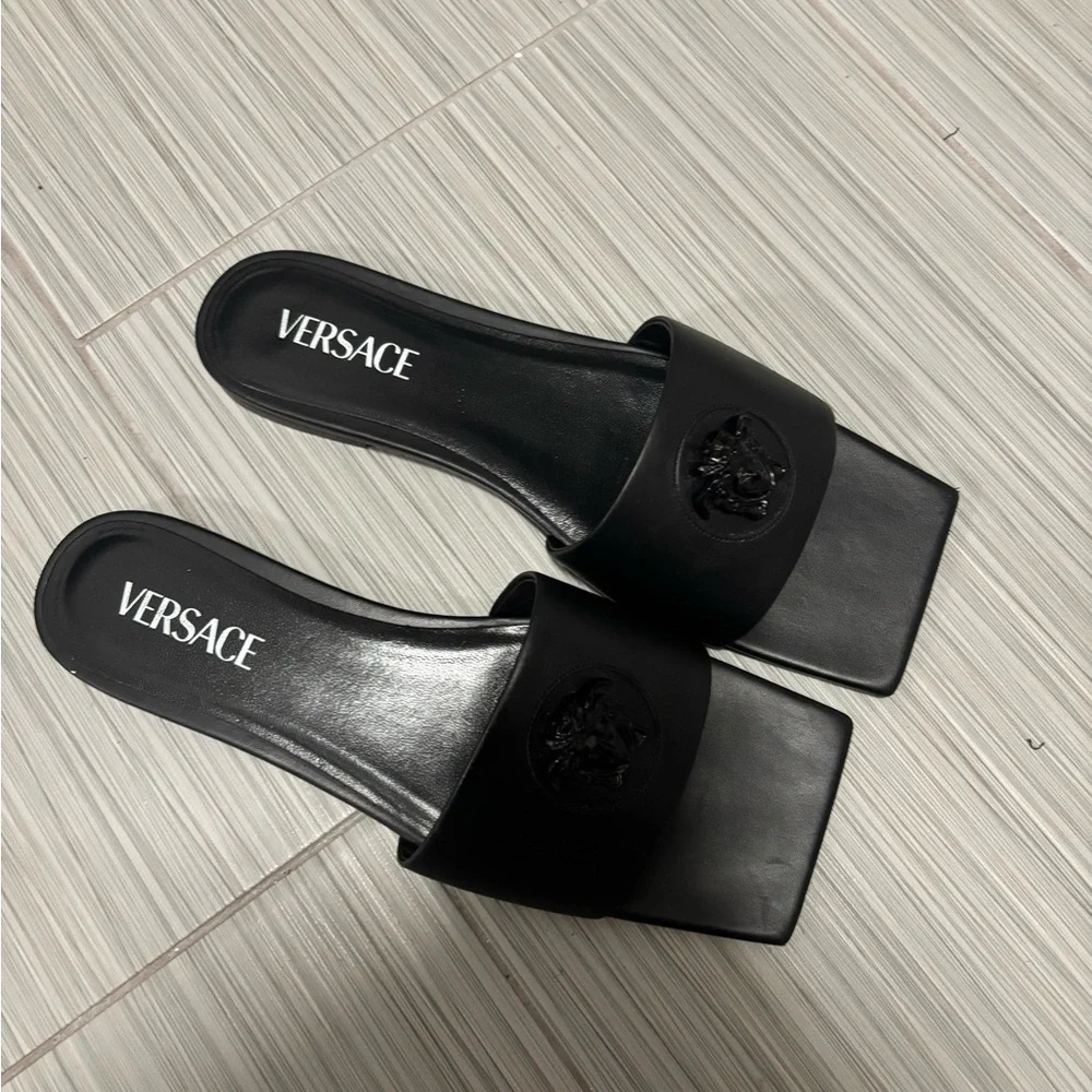Versace Black Women's Slide Sandals - Picture 3 of 5
